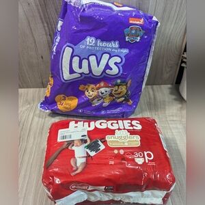 Baby's Luvs & Huggies Little Snugglers Diapers Bundle